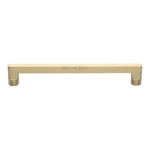 C0345 256-SB • 256 x 273 x 35mm • Satin Brass • Heritage Brass Trident Cabinet Pull Handle
